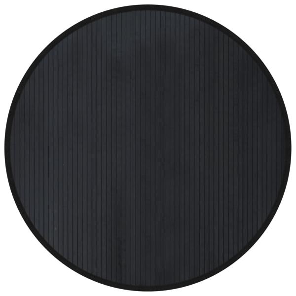 Teppich Rund Schwarz 100 cm Bambus