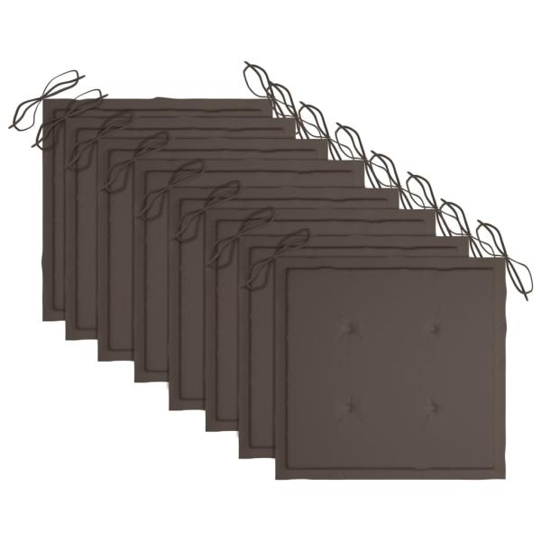 Stapelbare Gartenstühle mit Kissen 8 Stk. Massivholz Teak