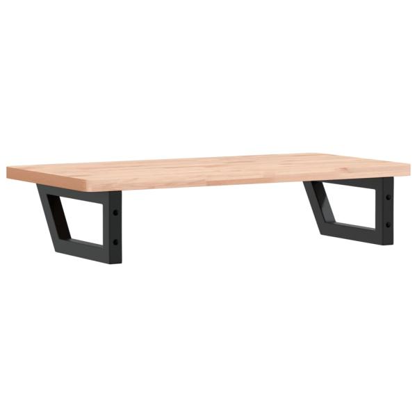 Waschbeckenregal Wandmontage Stahl und Massivholz Buche