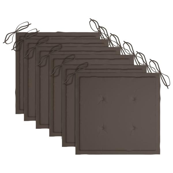 Stapelbare Gartenstühle mit Kissen 6 Stk. Massivholz Teak