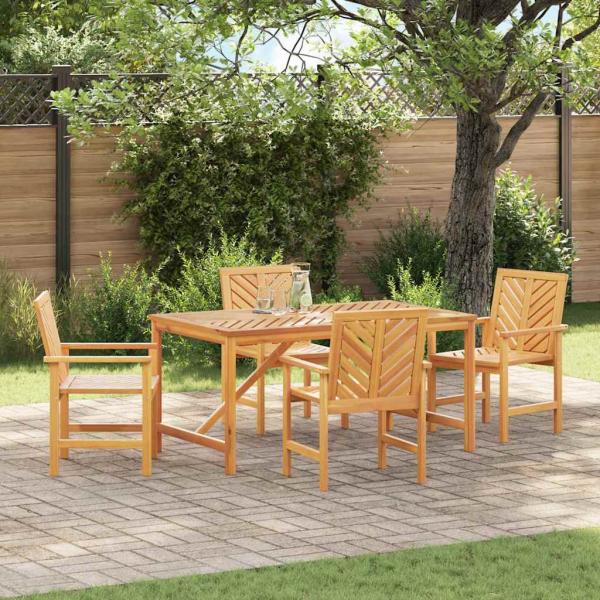 ARDEBO.de - 4-teiliges Garten Esstischset Massivholz Akazie