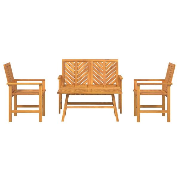 4-teilige Garten Lounge Set Massivholz Akazie