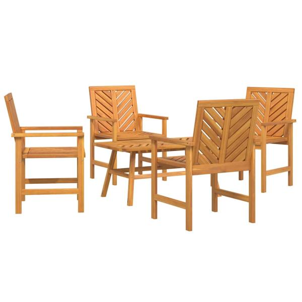 4-teilige Garten Lounge Set Massivholz Akazie