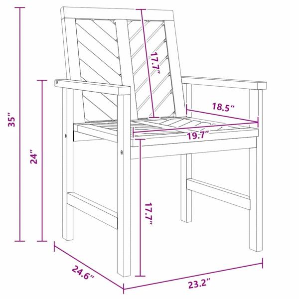 3-teilige Garten Lounge Set Massivholz Akazie
