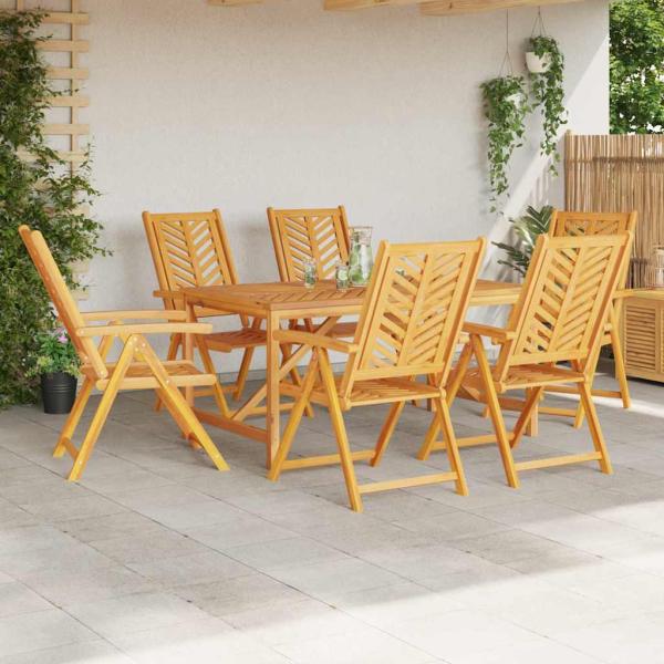 Neigbare Gartenstühle 6 Stück aus Massivholz Akazie