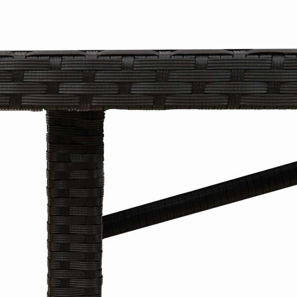 9-teiliges Garten Esstisch Set Schwarzes Poly Rattan