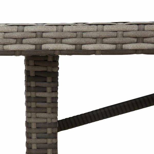 9-teilige Garten Essgruppe Graues Poly-Rattan