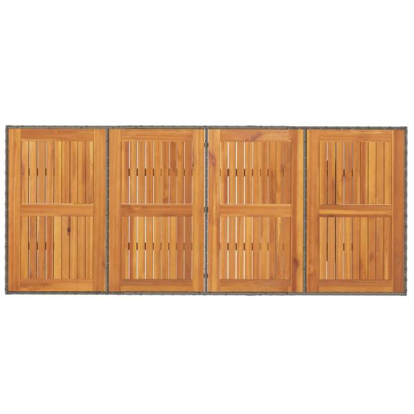 9-teilige Garten Essgruppe Grau Poly Rattan