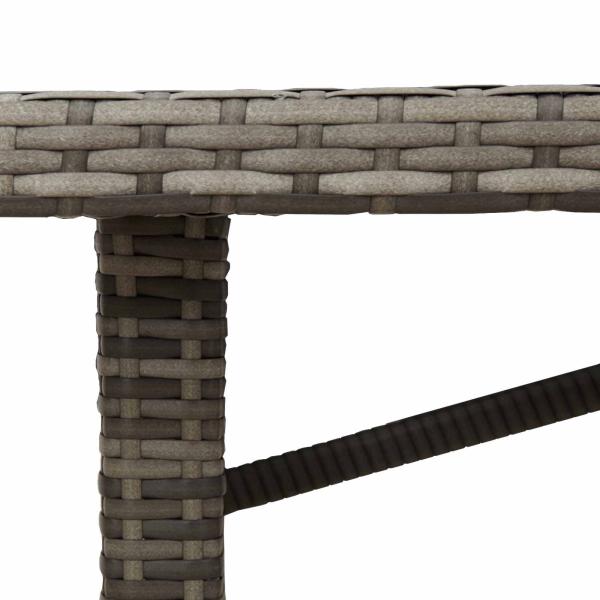 9-teilige Garten Essgruppe Grau Poly Rattan