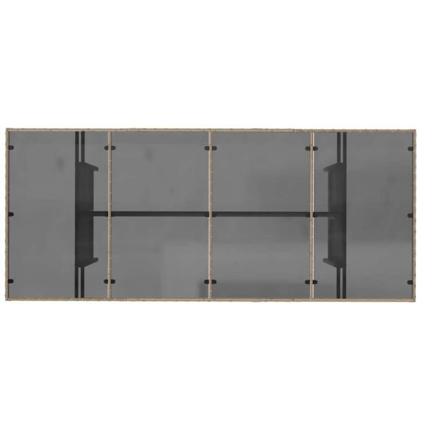 7-teiliges Garten Essgruppen-Set Beiger Poly Rattan