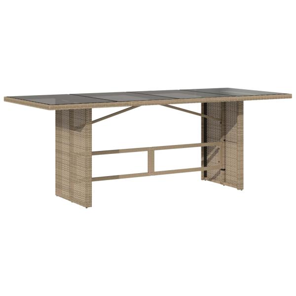 9-teiliges Garten Esstisch Set Beige Poly Rattan