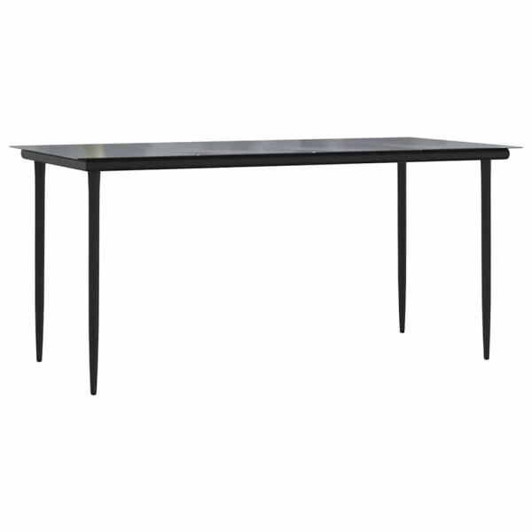 5-Teiliges Garten-Dining-Set Schwarz Poly-Rattan