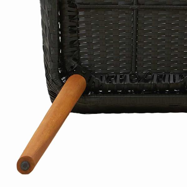 3-teiliges Garten-Essz Set Schwarzes Poly-Rattan
