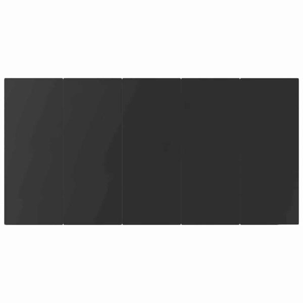 7-teiliges Garten Esstisch Set Schwarz Poly Rattan