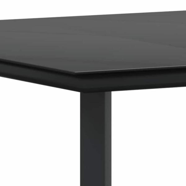 9-teilige Garten Essgruppe Schwarzes Poly Rattan