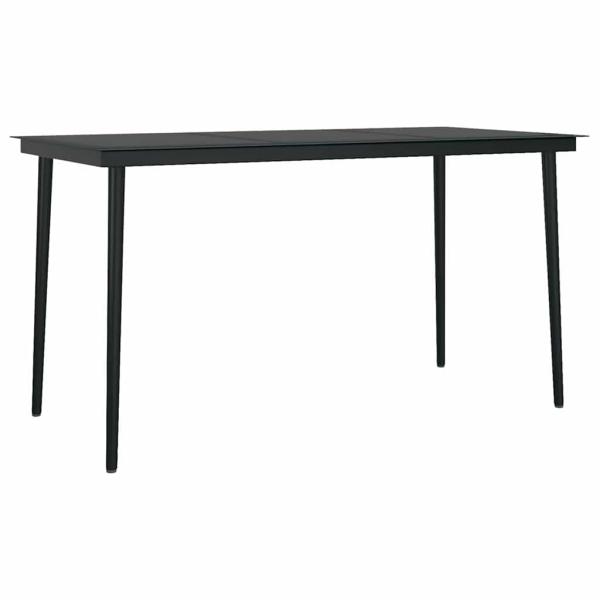 5-teilige Garten Essgruppe Grau Poly Rattan