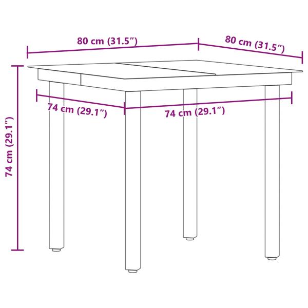 3-teilige Garten Essgruppe Grau Poly Rattan