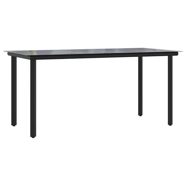 5-teiliges Garten-Essset in Grau Poly Rattan