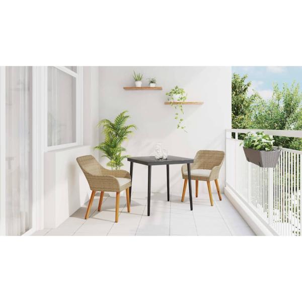 Garten Essgruppe mit Kissen 3 pcs Beige Poly-Rattan