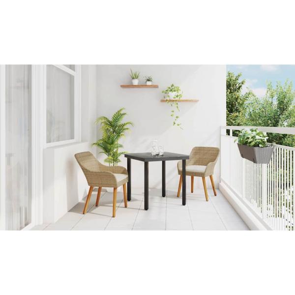 Garten Essgruppe mit Kissen 3 pcs Beige Poly-Rattan