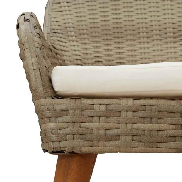 9-teilige Garten Essgruppe Beige Poly Rattan