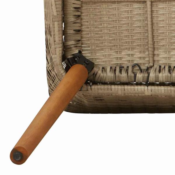 9-teilige Garten Essgruppe Beige Poly Rattan