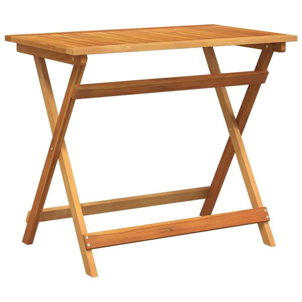 4-teiliges Faltbares Garten Bistro Set aus massivem Akazienholz, Faltbarer Gartentisch Rechteckig 100x55x75 cm aus massivem Akazienholz, Faltbare Gartenstühle 2 Stück 36x46x85 cm aus massivem Akazienholz