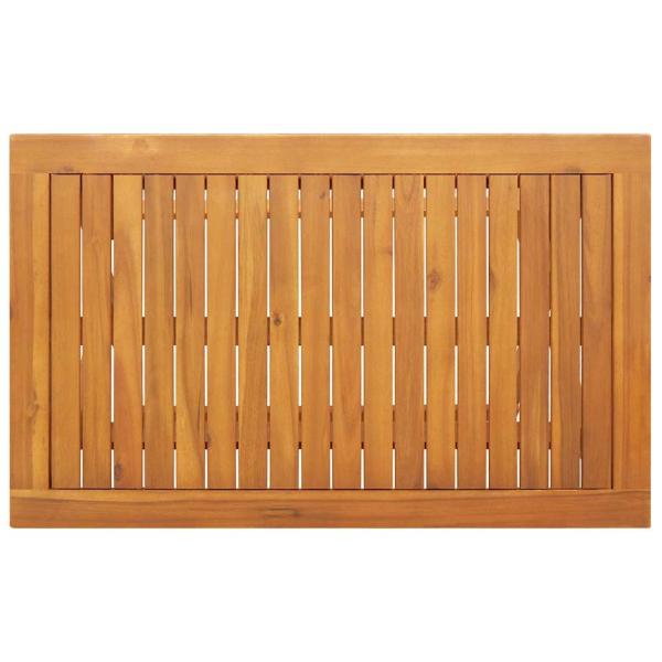 4-teiliges Faltbares Garten Bistro Set aus massivem Akazienholz, Faltbarer Gartentisch Rechteckig 100x55x75 cm aus massivem Akazienholz, Faltbare Gartenstühle 2 Stück 36x46x85 cm aus massivem Akazienholz