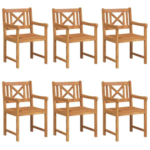 Gartenstühle 6 Stück 56x55.5x90 cm Massivholz Akazie, Gartenstühle 2 Stück 56x56x90 cm Massivholz Akazie