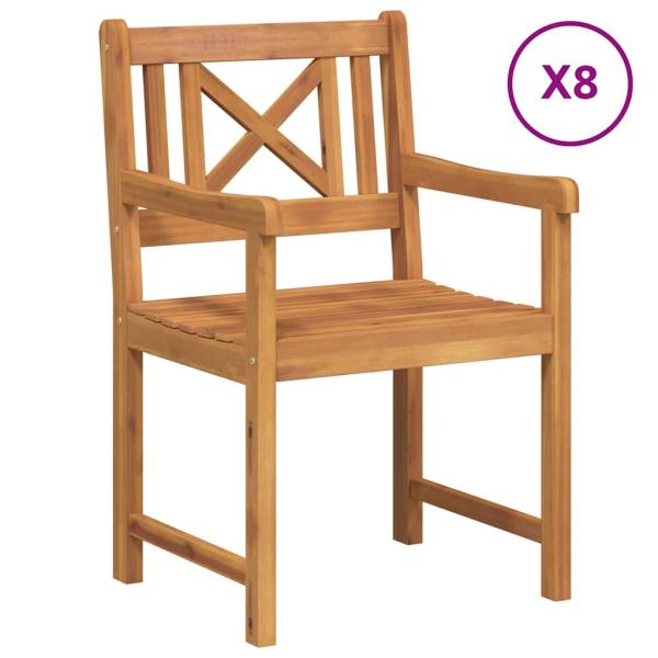 Gartenstühle 8 Stück 56x55.5x90 cm Massivholz Akazie, Gartenstühle 2 Stück 56x56x90 cm Massivholz Akazie