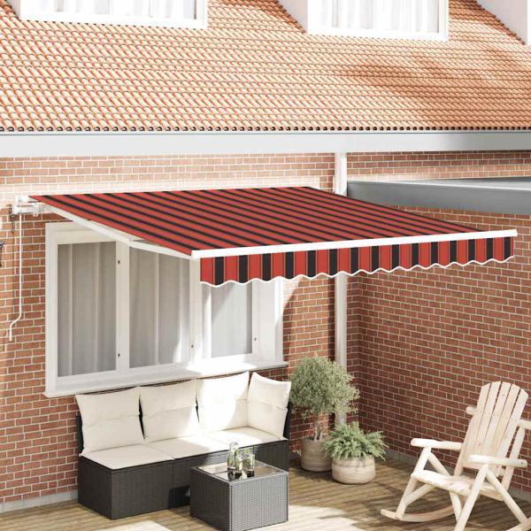 ARDEBO.de - Automatische einziehbare Markise in Orange und Braun 300x250 cm