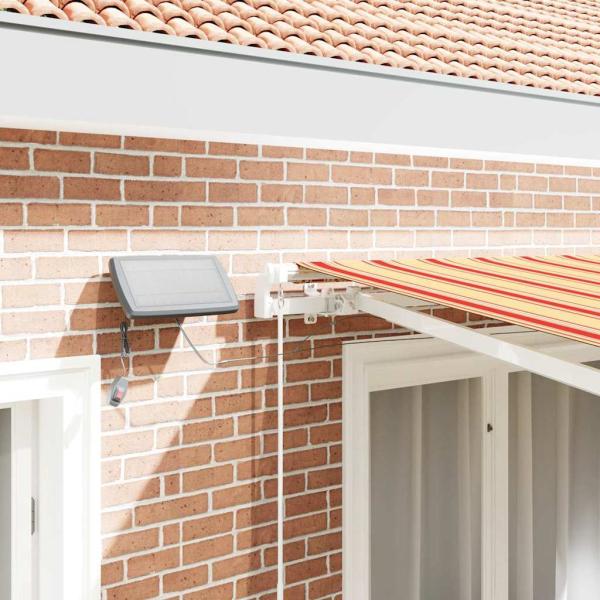 Manuelle Einziehbare Markise mit LED Gelb und Orange 300x250 cm