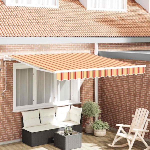 ARDEBO.de - Automatische Einziehbare Markise in Gelb und Orange 300x250 cm