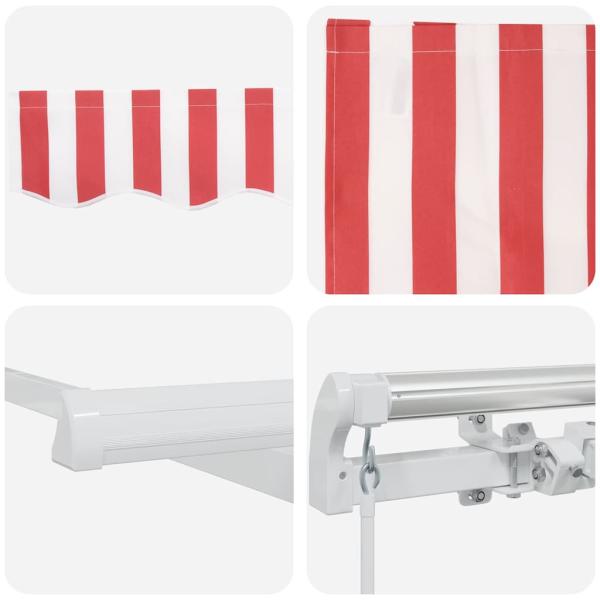 Manuelle Einziehbare Markise Rot und Weiß Gestreift 300 x 250 cm