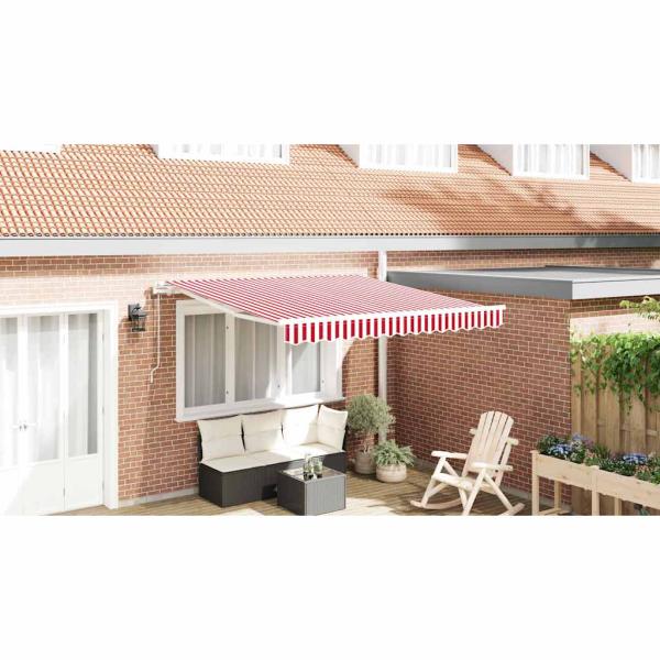 Automatische Einziehbare Markise Rot und Weiß 300x250 cm
