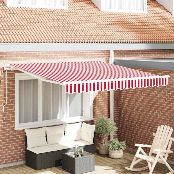 Automatische Einziehbare Markise Rot und Weiß 300x250 cm