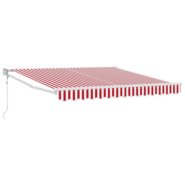 Automatische Einziehbare Markise Rot und Weiß gestreift 300x250 cm