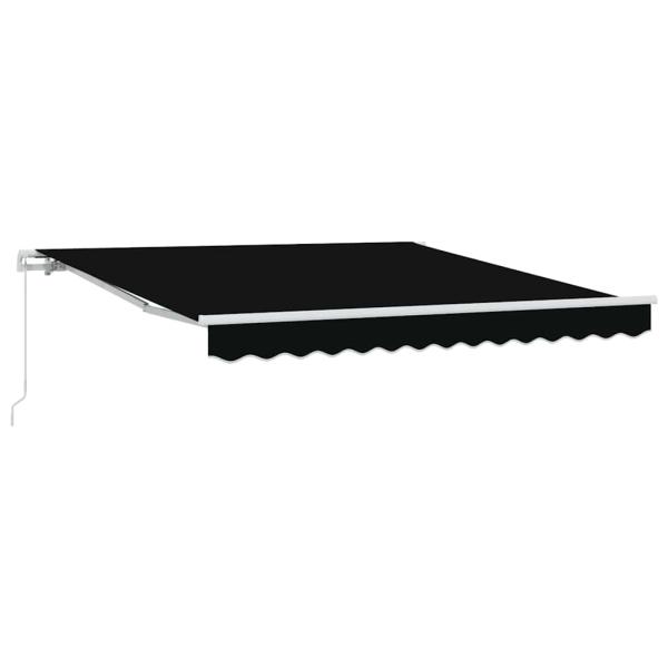 Manuelle Einziehbare Markise Schwarz 300x250 cm, Markisen-Ersatzstoff für 3x2,5 m Rahmen Schwarz