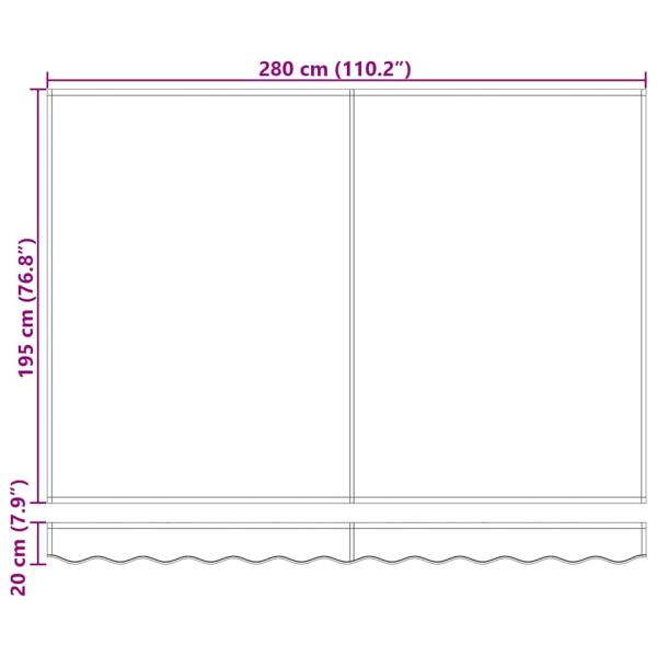Manuelle Einziehbare Markise Schwarz 300x250 cm, Markisen-Ersatzstoff für 3x2,5 m Rahmen Schwarz