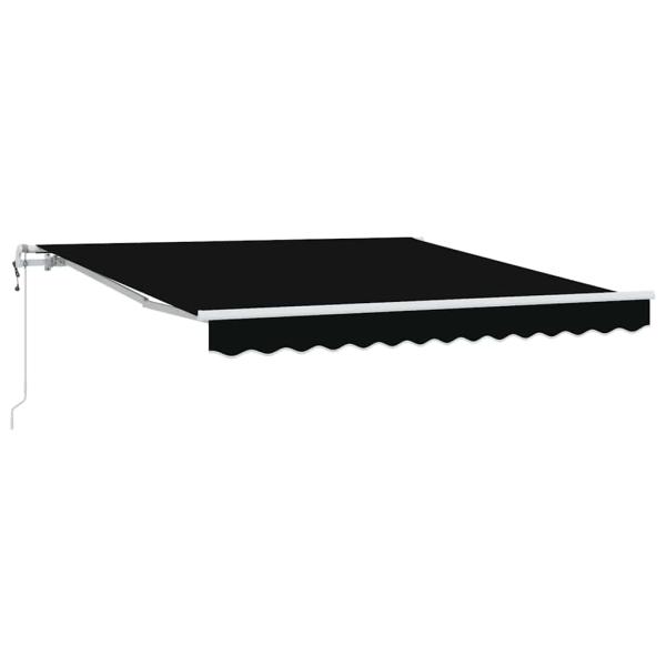 Automatische einziehbare Markise Schwarz 300x250 cm, Markisen Ersatzstoff für 3x2.5 m Rahmen Schwarz