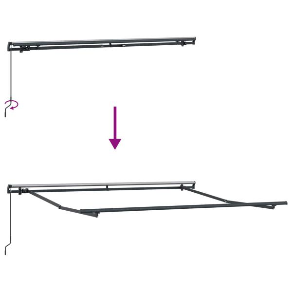 Manuelle Einziehbare Markise Schwarz 300x250 cm, Markisen-Ersatzstoff für 3x2,5 m Rahmen Schwarz