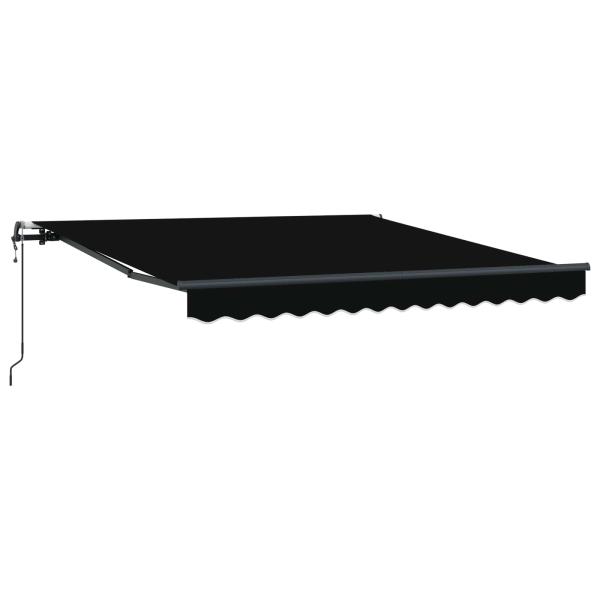 Automatische einziehbare Markise Schwarz 300x250 cm, Markisenersatzstoff für 3x2.5 m Rahmen Schwarz