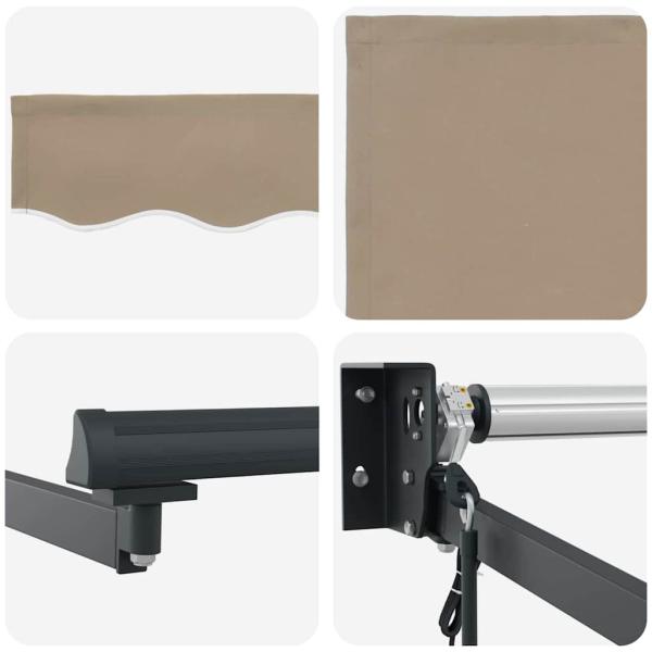 Automatische Einziehbare Markise Beige 300x250 cm, Markisenersatzstoff für Rahmen 3x2.5 m Beige