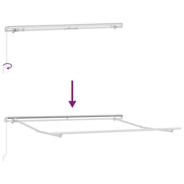 Manuelle Einziehbare Markise Weiß 300x250 cm, Markisen-Ersatzstoff für 3x2,5 m Rahmen Weiß