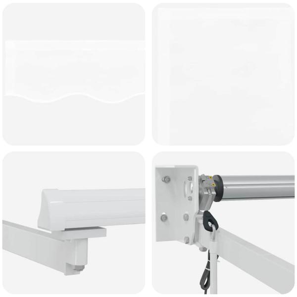 Automatische Einziehbare Markise Weiß 300x250 cm, Markisen-Ersatzstoff für 3x2,5 m Rahmen Weiß