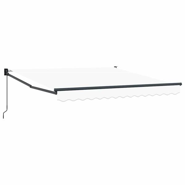 manuelle einziehbare Markise Weiß 300x250 cm, Markisenersatzstoff 3x2,5 m Weiß