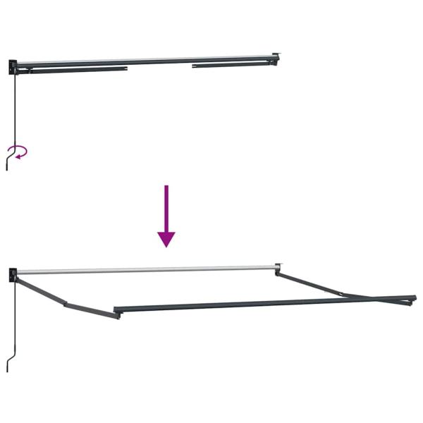 manuelle einziehbare Markise Weiß 300x250 cm, Markisenersatzstoff 3x2,5 m Weiß