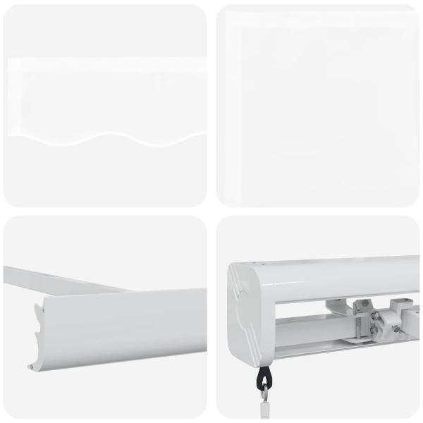 Manuelle Ausziehbare Markise Weiß 300x250 cm, Markisenersatzstoff für 3x2.5 m Rahmen Weiß