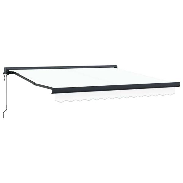 Automatische Einziehbare Markise Weiß 300x250 cm, Markisenersatzstoff für 3x2,5 m Rahmen Weiß