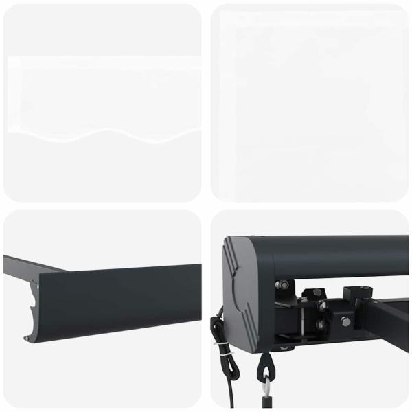 Automatische Einziehbare Markise Weiß 300x250 cm, Markisenersatzstoff für 3x2,5 m Rahmen Weiß